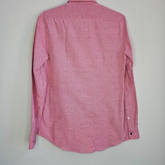 Zara Men's Red/Pink Dress Shirt, Slim Fit, Long Sleeve, Size L - Picture 3 of 13
